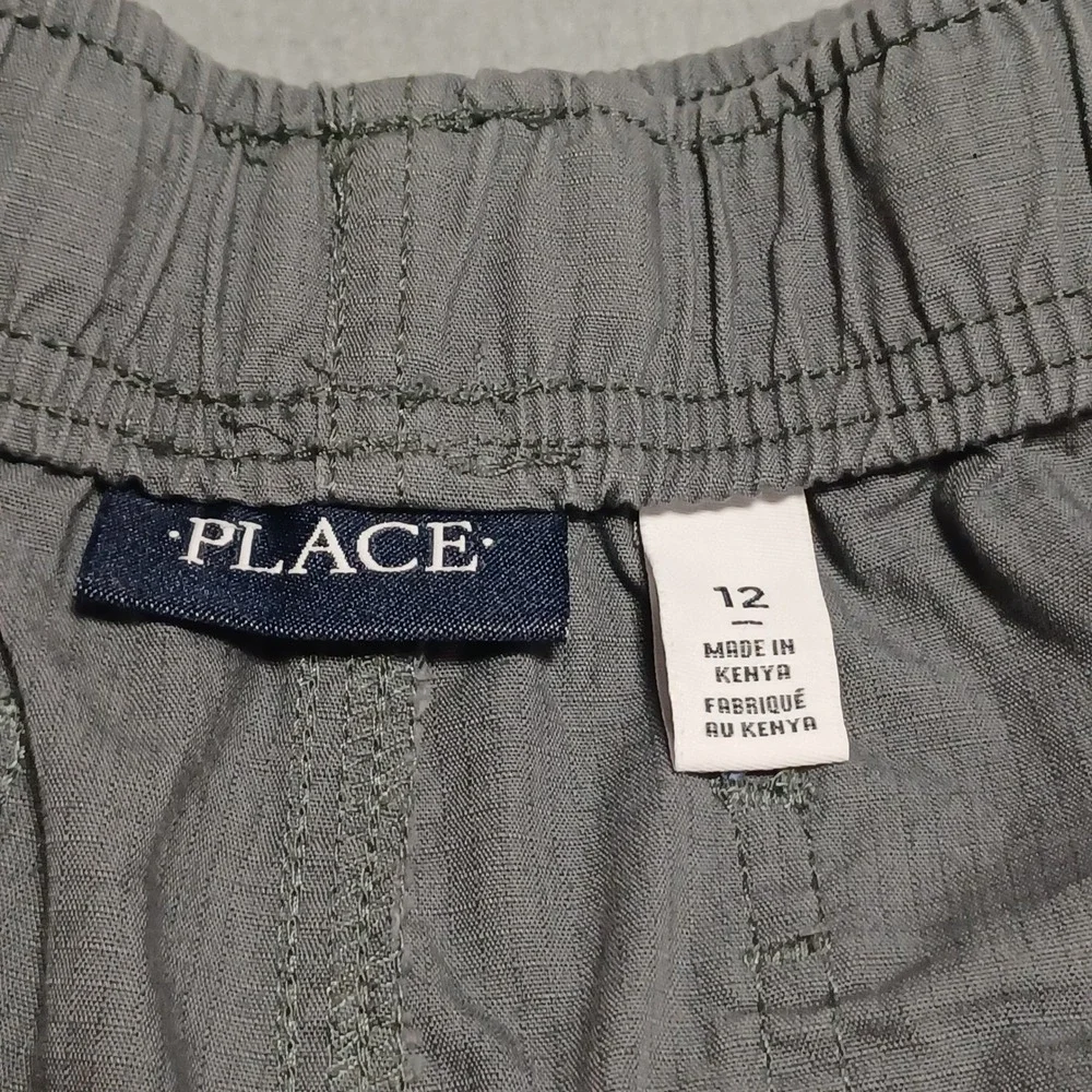 The Children's Place Cargo Shorts Boys 12 Gray Pull On Adjustable Waist Ripstop